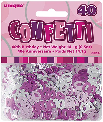 Confettis rose/gris Age 40 ans