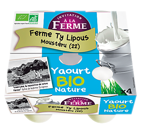 TY LIPOUS 4 YAOURTS NATURE BIO code EAN 1134609 