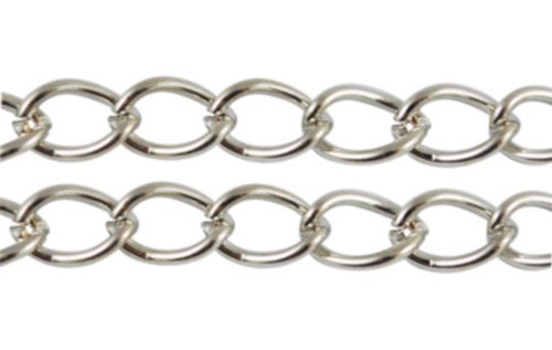 4 Mètres DE CHAINE METAL ARGENTE 8 x 6 mm - LIV...