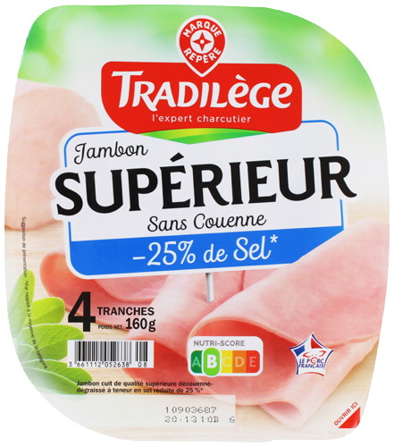 JAMBON CUIT DE QUALITÉ SUPÉRIEURE 
SANS COUENNE...