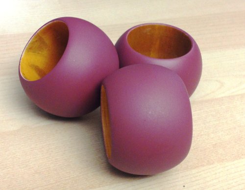 Raisin/Prune Rond de Serviette en bois