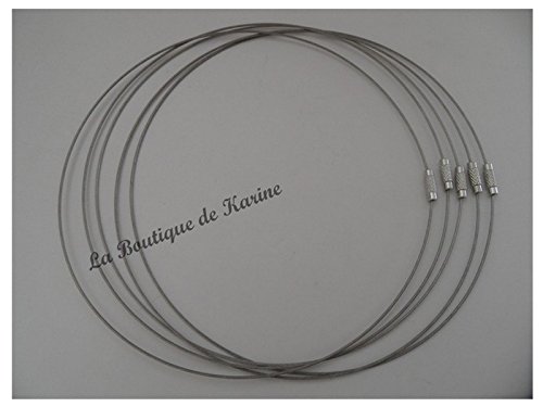 5 COLLIERS TOUR DE COU GRIS SEMI RIGIDE FERMOIR...