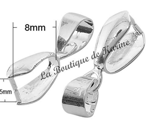 LOT 15 BELIERES ATTACHE PENDENTIF METAL ARGENTE...