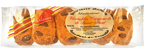 BISCUITERIE GALAMUS VÉRITABLES CROQUANTS DE SAINT-PAUL AUX AMANDES ENTIÈRES code EAN 1369898 