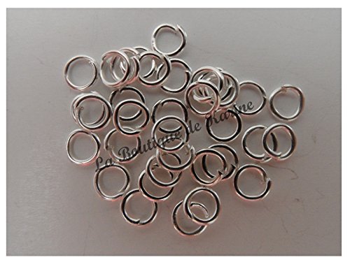 LOT DE 250 ANNEAUX OUVERTS 4 mm METAL ARGENTE C...