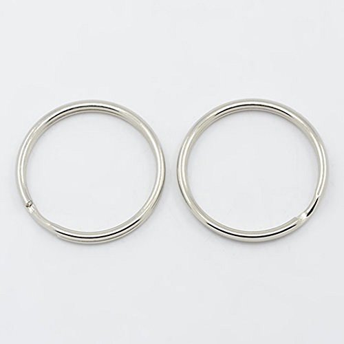 LA BOUTIQUE DE KARINE 20 ANNEAUX PORTES CLES CLEFS METAL ARGENTE 25 mm - LIVRAISON GRATUITE - CREATION PERLES code EAN 1391730882837 