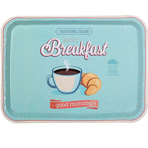 Plateau rectangulaire en métal Déco vintage mod...