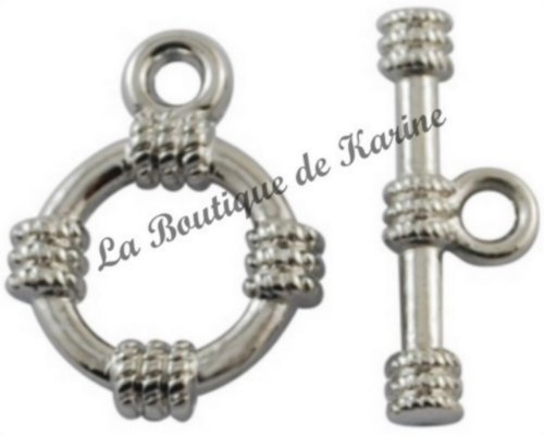 LOT DE 10 FERMOIRS TOOGLE ARGENTE EN ACRYLIQUE ...