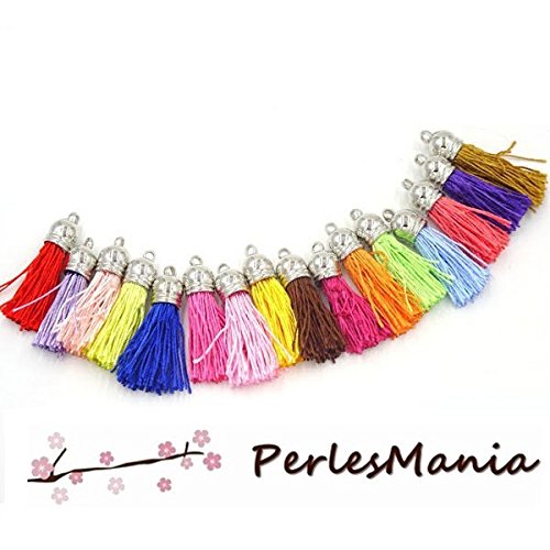 10 pompons breloque passementière 40mm FIL DE C...