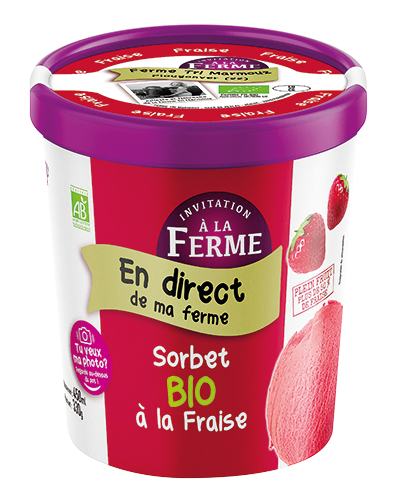 FERME TRI MARMOUZ SORBET BIO À LA FRAISE code EAN 1465622 