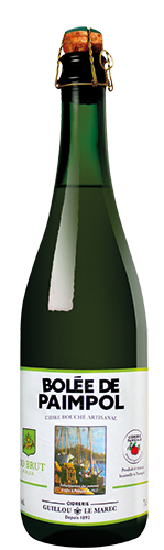 CIDRERIE GUILLOU LE MAREC CIDRE BOUCHÉ ARTISANAL BIO BRUT "BOLÉE DE PAIMPOL" code EAN 1477412 