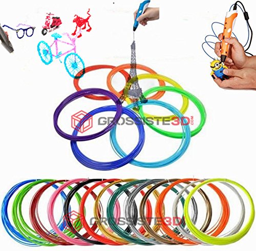 Grossiste3D® Fil Filament stylo à l'impression 3D Print Pen Filament imprimante 3D PLA 1,75 mm Assortiment 25 x 10 métres/pcs Grossiste3D® 1500116411381 (1500116411381)