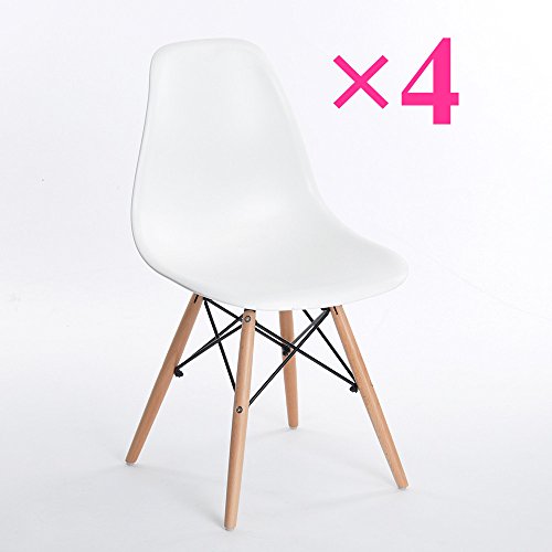 LOT DE 4 CHAISES DESIGN BLANCHE NINA