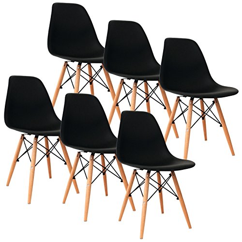 LOT DE 6 CHAISES DESIGN NOIR NINA