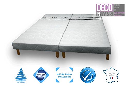 SOMMIER TAPISSIER 180 X 200 CM + 8 PIEDS