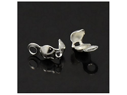 100 EMBOUTS CACHE NOEUDS A PLIER METAL ARGENTE ...