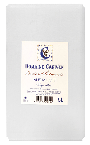 DOMAINE CARIVEN IGP VIN ROUGE PAYS D’OC MERLOT code EAN 1556498 