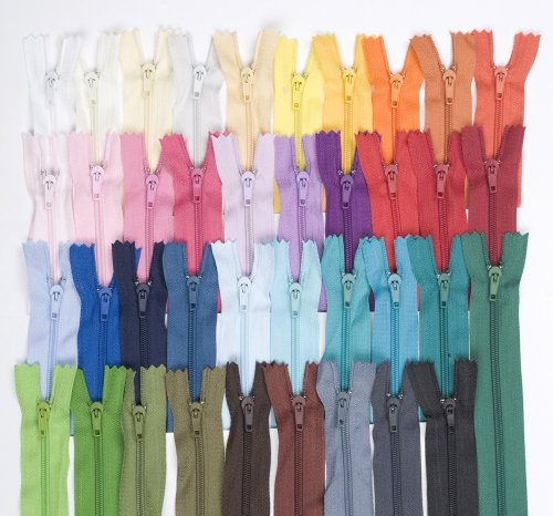 Lot de 39 fermetures-éclair aux couleurs assort...