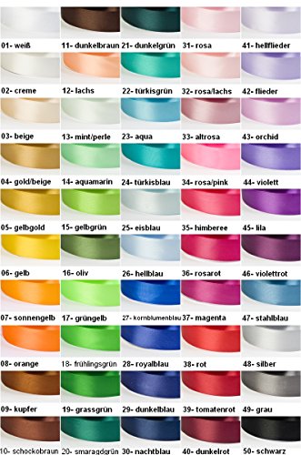 30 Yard- Ruban de satin, 6 mm large, Choix de 5...