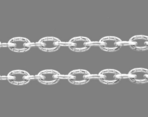 4 M DE CHAINE CISELEE METAL ARGENTE CLAIR 3,5 x...