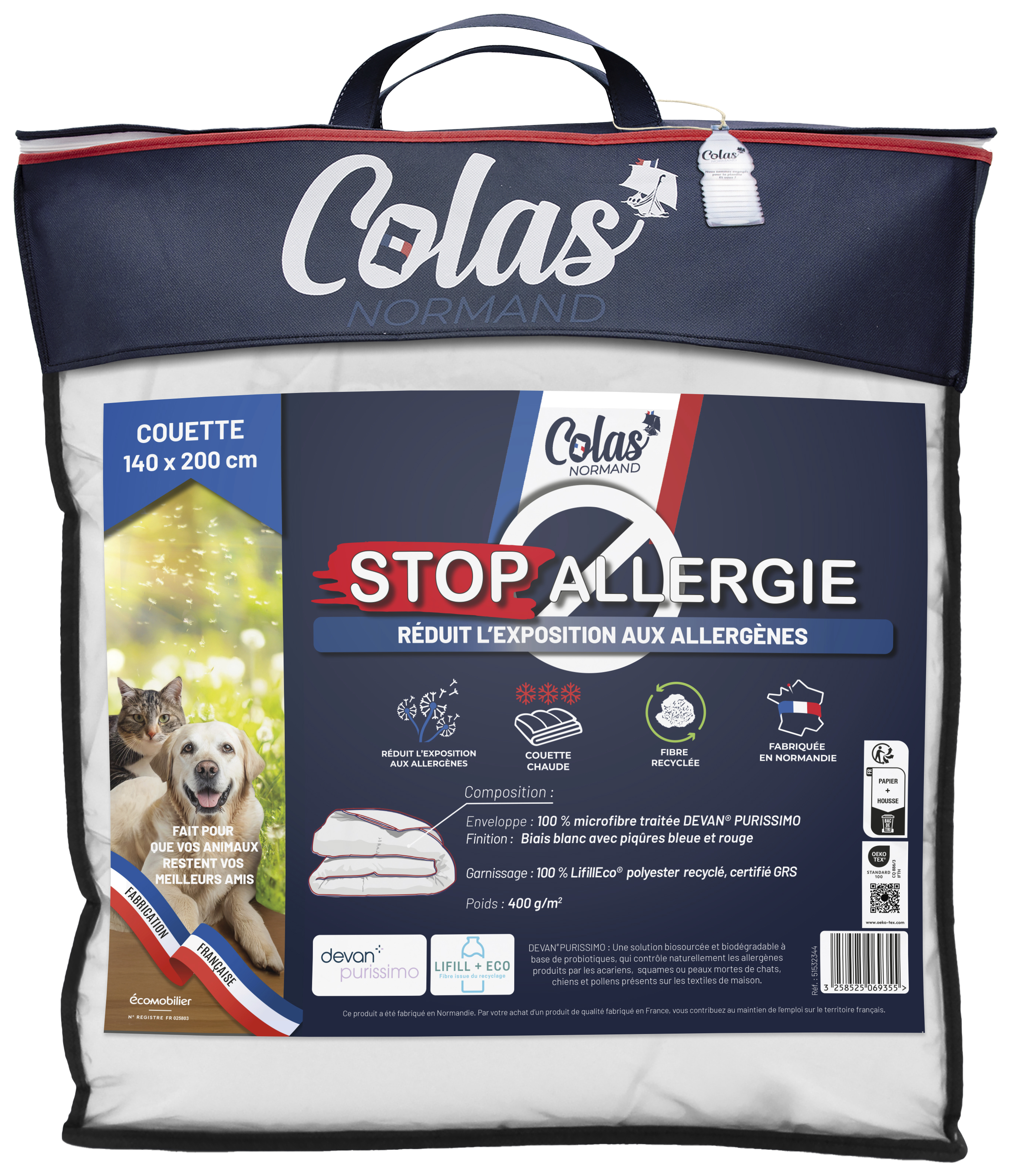 “COLAS NORMAND” COUETTE STOP ALLERGIE 140X200 CM code EAN 1598742143501 