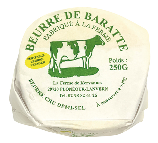 BEURRE DE BARATTE FERMIER DEMI-SEL 1600248 GAEC DE KERVANNES