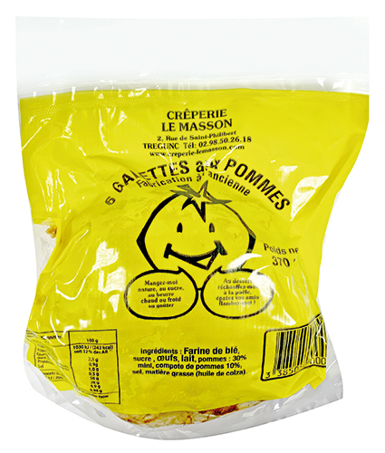 CRÊPERIE LE MASSON 6 GALETTES AUX POMMES code EAN 1653535 