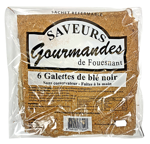 SAVEURS GOURMANDES 6 GALETTES DE BLÉ NOIR FAÎTES MAIN code EAN 1695639 