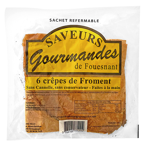 SAVEURS GOURMANDES 6 CRÊPES DE FROMENT FAÎTES MAIN code EAN 1698532 