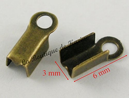 100 EMBOUTS CACHE NOEUDS A ECRASER METAL BRONZE...