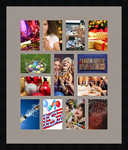 RK Cadres Cadres photos pêle mêle multivues 8 photo(s) 10x15 and 4 photo(s) 15x10 and 1 photo(s) 11x21 Passe Partout, Cadre photo mural 53x63 cm Noir, 3 cm de largeur code EAN 1846705198630 