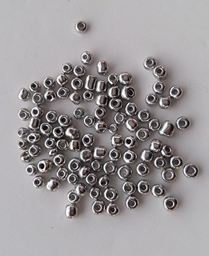 LOT DE 500 PERLES DE ROCAILLE ARGENTE ARGENT Ø ...