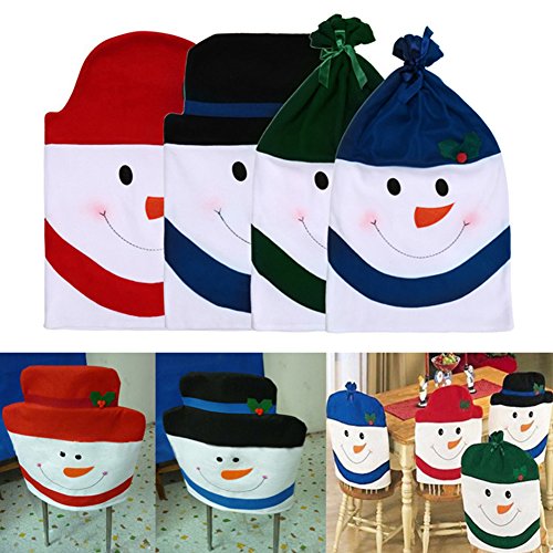 4pcs décoration noël bonhomme de neige housse d...