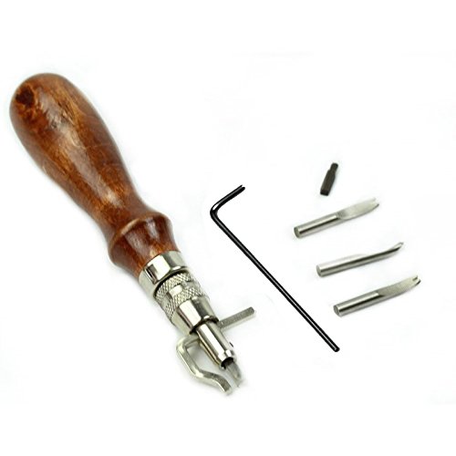 Hrph 1 set 5 en 1 professionnel leathercraft outil de cuir réglable stitching et groover crease pour la couture et le rainurage du cuir code EAN 1904817035929 
