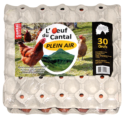 30 ŒUFS DE POULES ÉLEVÉES EN PLEIN AIR 1974644 L’ŒUF DU CANTAL