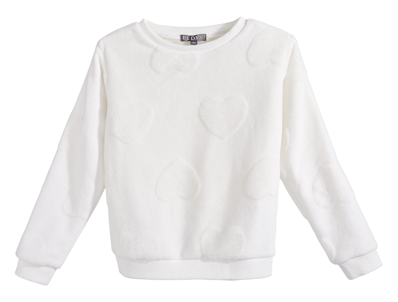 PULL DOUDOU FILLE AVEC COEUR EMBOSSÉ eldys