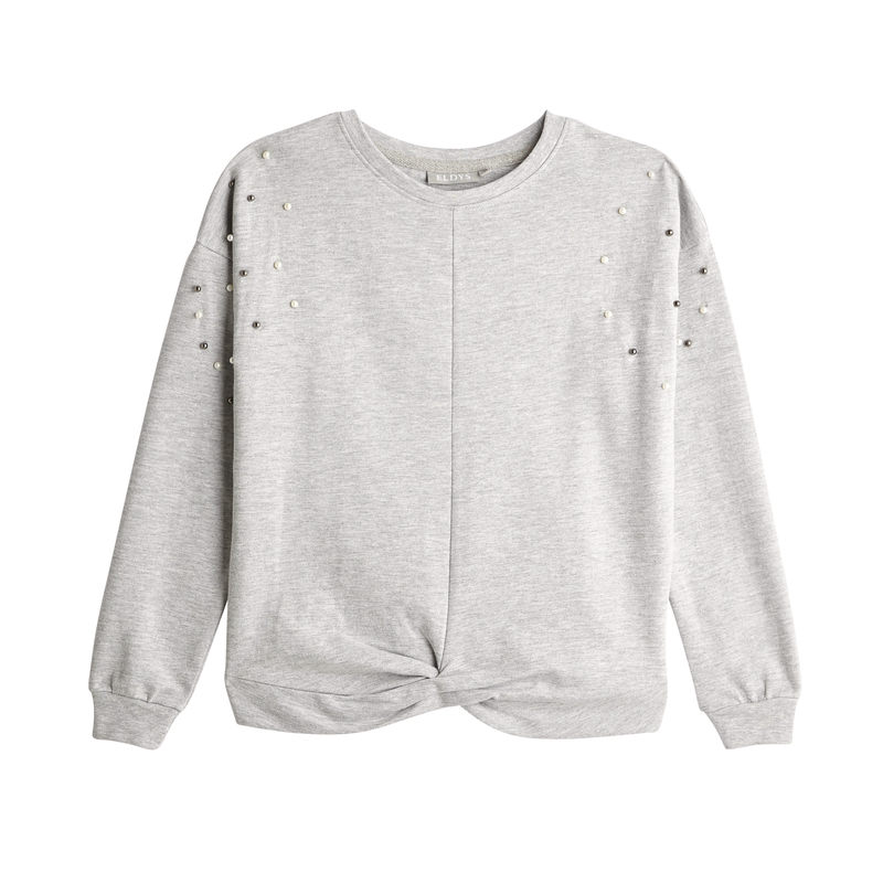 SWEAT JUNIOR FILLE AVEC PERLES INCRUSTÉES eldys