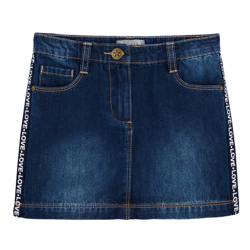 JUPE EN JEAN AVEC BANDES CÔTÉS FILLE eldys