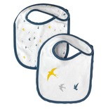 BEBE9 CREATION Lot de 2 bavoirs naissance GAIA bleu code EAN 2063560372237 