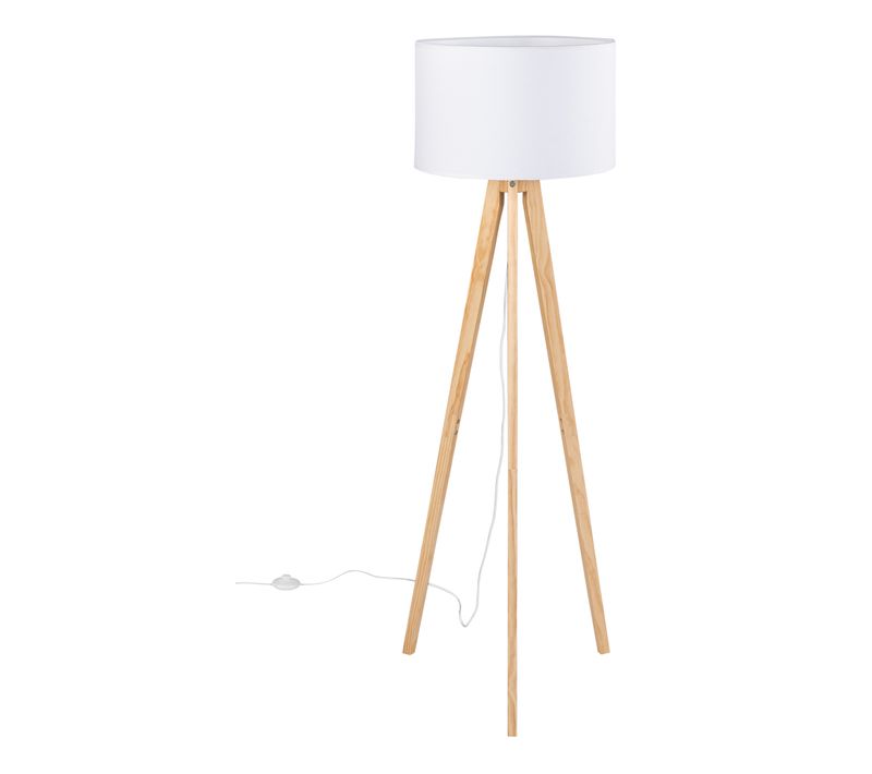  Lampadaire trépied H. 144 cm KIRSTEN Naturel et blanc code EAN 2099901507228 