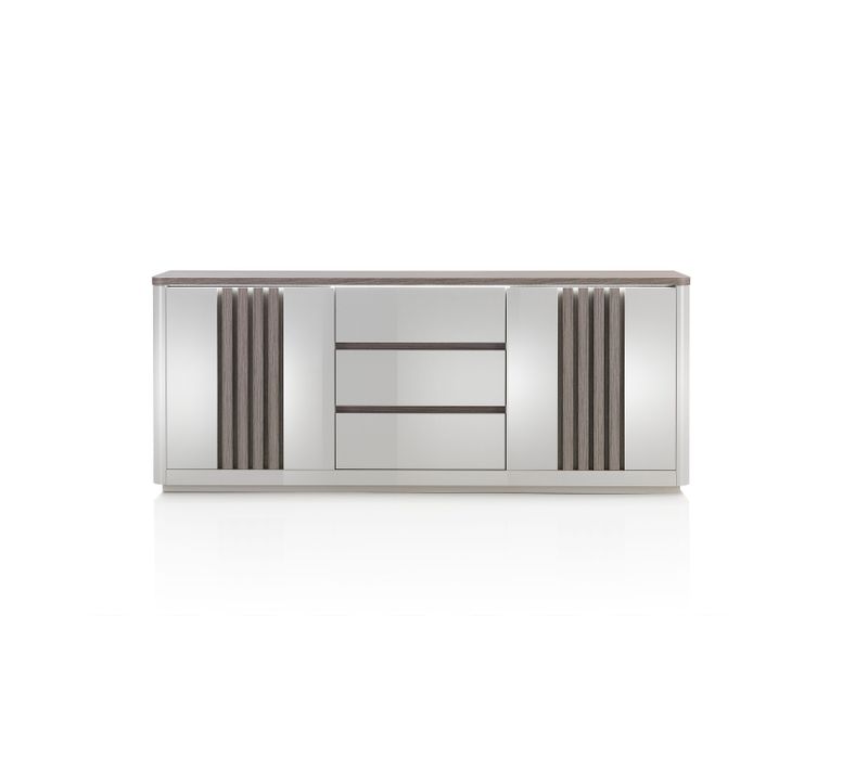  Buffet 2P/3T L 210 PESARO imitation chêne gris et gris code EAN 2099901528476 