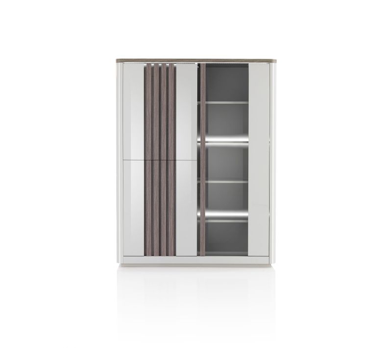  Vitrine 3P PESARO imitation chêne gris et gris code EAN 2099901528537 