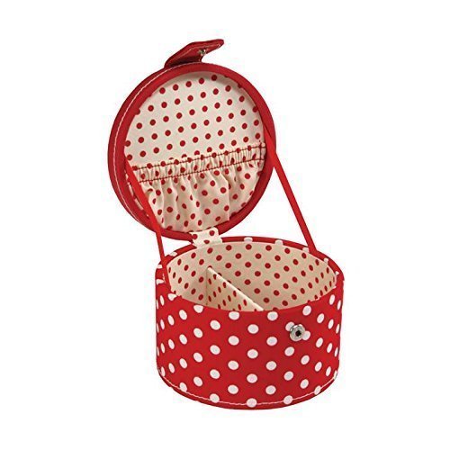 Button It by LC Designs BUTTON IT Make Do and Mend Red Polka Dot Button Box with Cream Polka Dot Lining. code EAN 2101852430583 