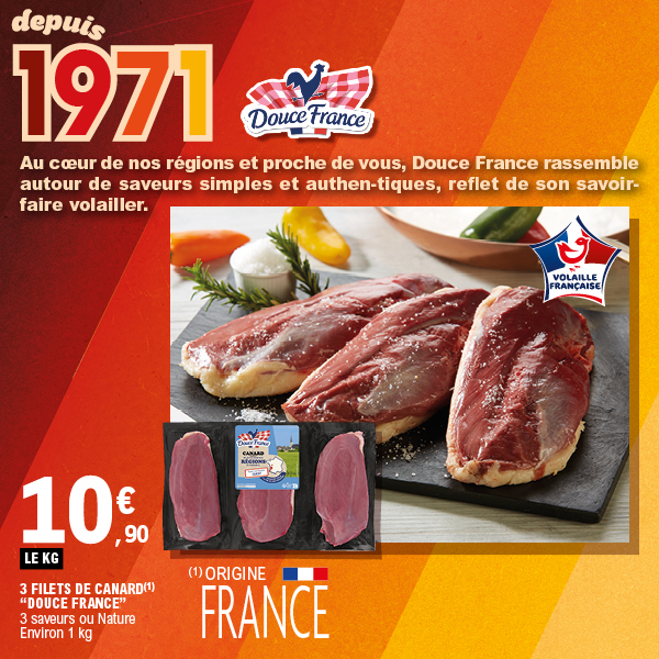3 FILETS DE CANARD 2266690000002 “DOUCE FRANCE” 3 FILETS DE CANARD 2266690000002 “DOUCE FRANCE”