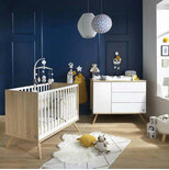 SAUTHON Chambre DUO Lit 120x60 + Commode Blanche SEVENTIES code EAN 2420190000316 