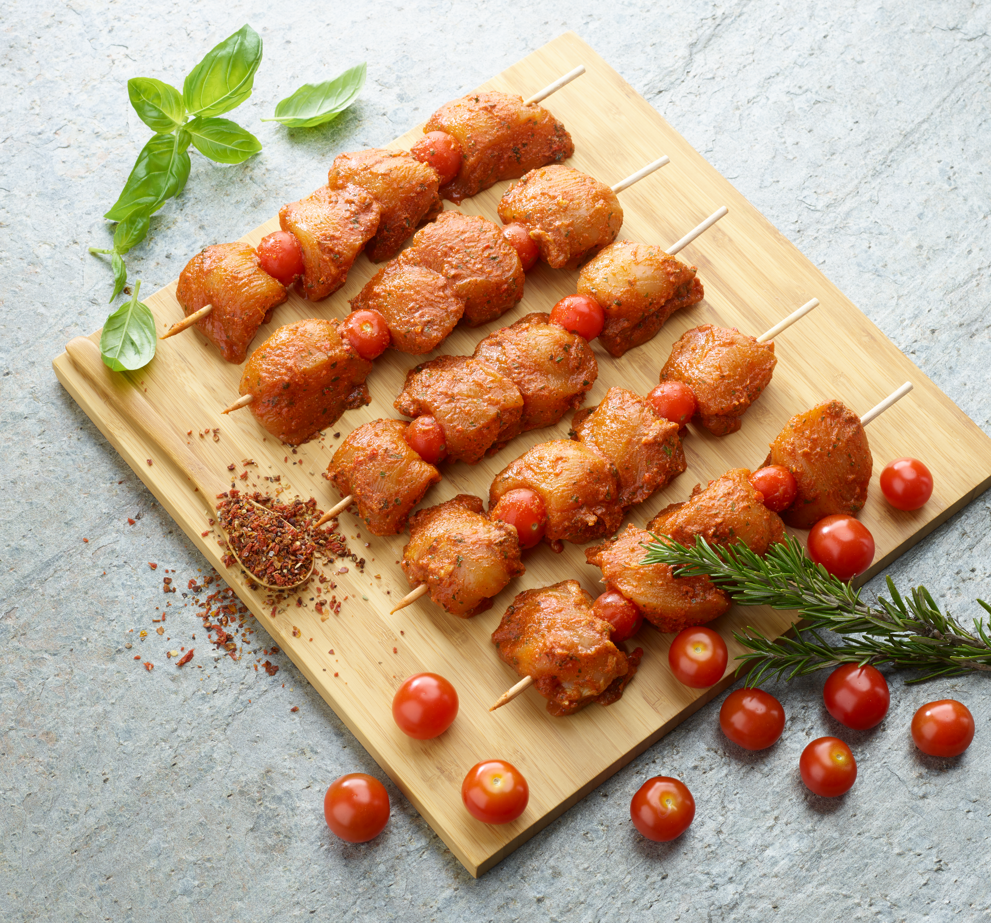 5 brochettes de poulet provençale