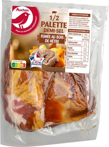  Demi-Palette Demi-Sel Fumée Auchan code EAN 2600186000000 