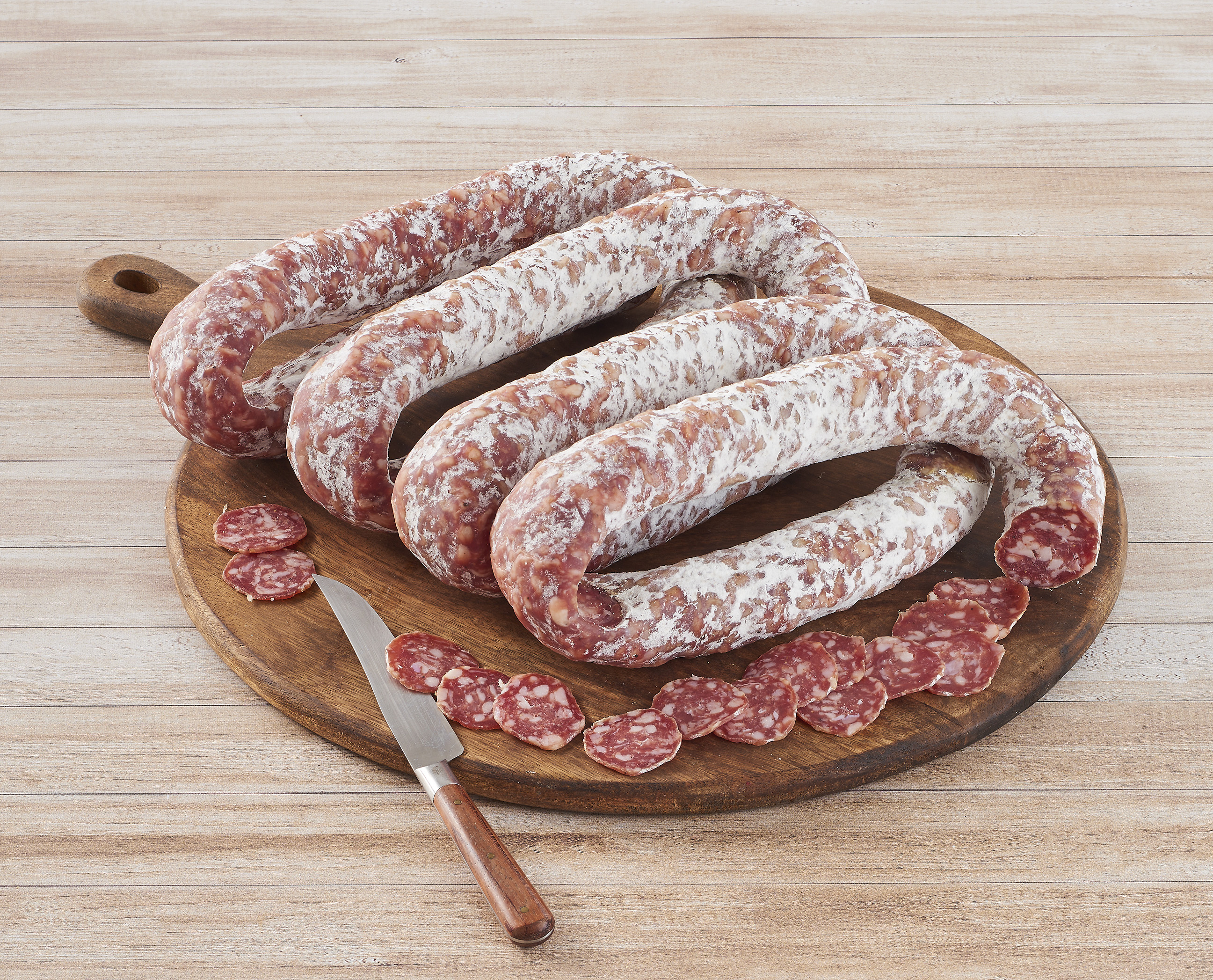  SAUCISSE SÈCHE OU CHORIZO À LA PERCHE DE L'AVEYRON "CHARCUTERIE CROS" code EAN 2632252000002 