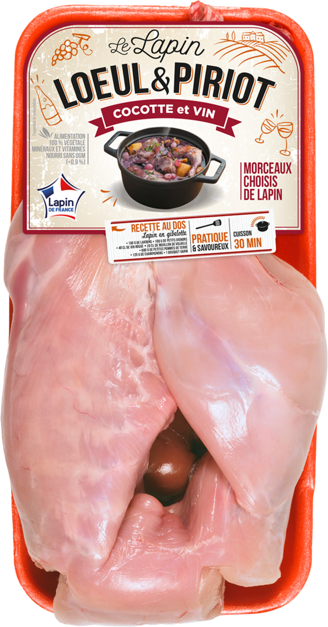 LOEUL & PIRIOT Lapin entier pré découpé Cocotte et vin code EAN 2869087 
