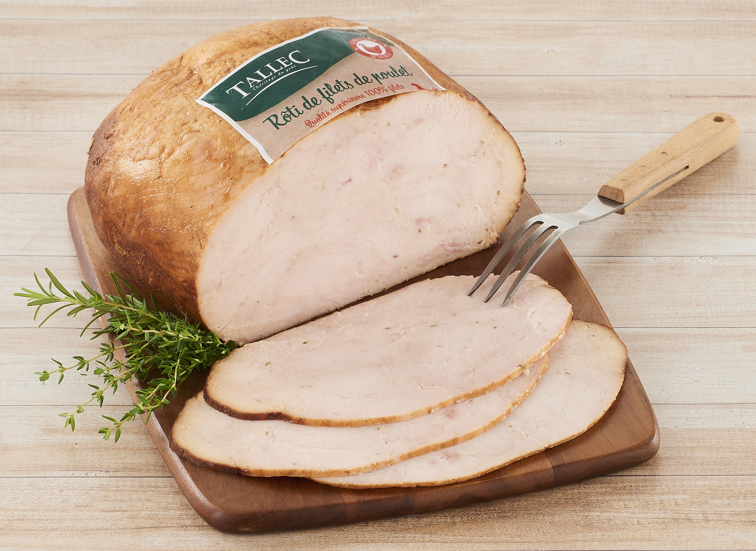  RÔTI DE FILET DE POULET CUIT DE QUALITÉ SUPÉRIEURE "SALAISONS TALLEC" code EAN 2875985000004 